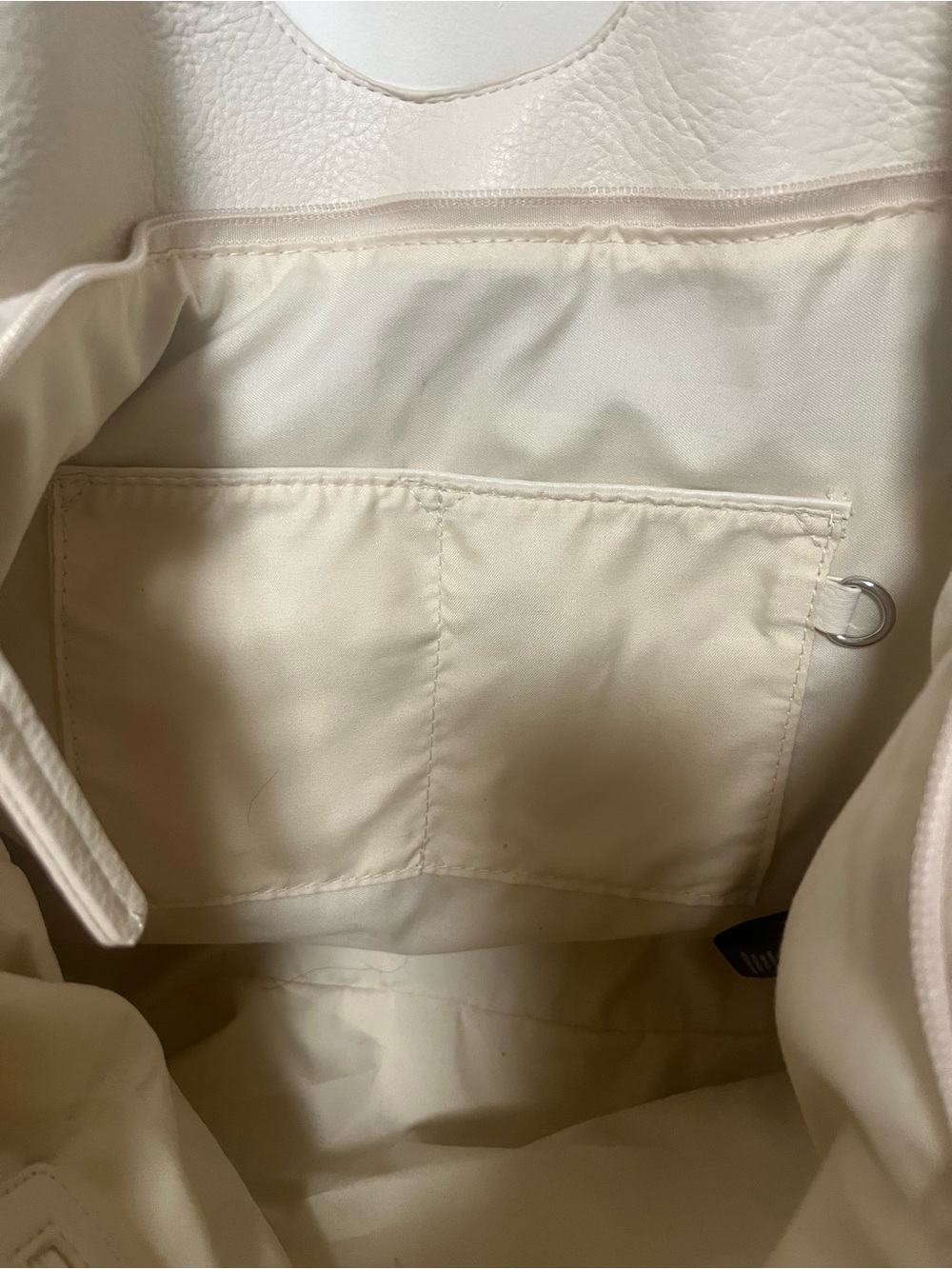 Urban Originals Cream Vegan Leather Tote Bag Large Slouchy Pocket Purse - Picture 9 of 13